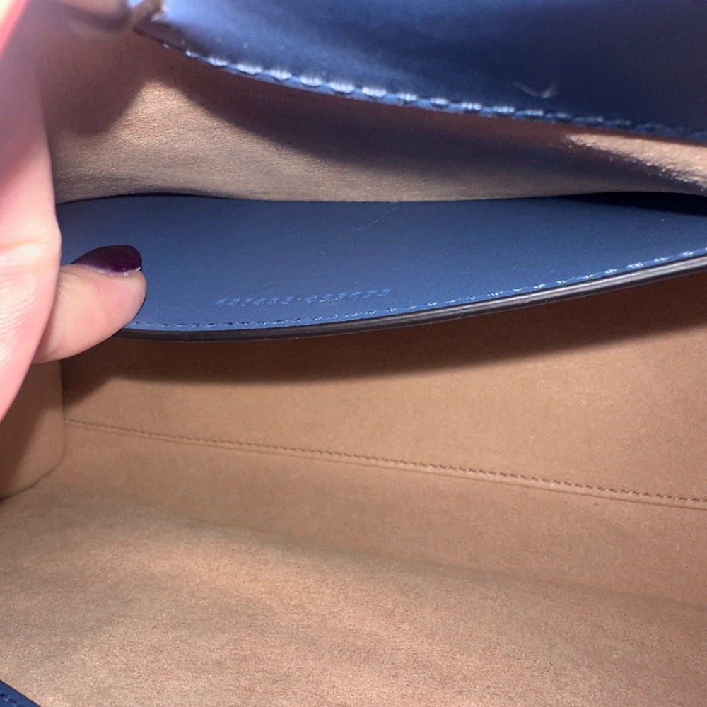 Authentic Gucci Blue Marmont Quilted Leather Chain Shoulder Tote - Picture 14 of 15